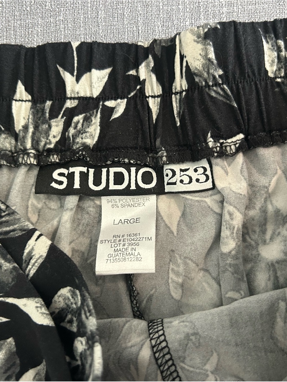 Wide Leg Floral Boho Pants Black & White - Picture 3 of 5